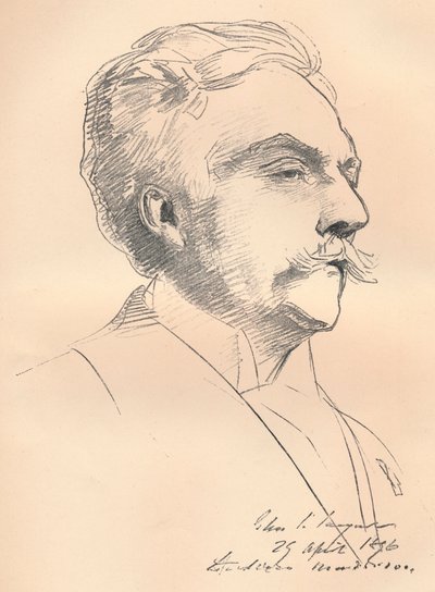 Retrato-esboço de M. Gabriel Faure, c1889 de John Singer Sargent