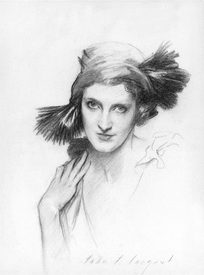 Retrato da Sra. Reginald (Daisy) Fellowes (desenho) de John Singer Sargent
