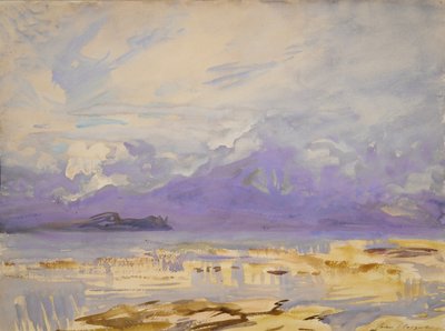 Sirmione, 1913 (wc e guache em papel de seda branco) de John Singer Sargent