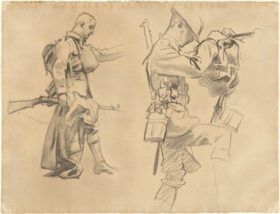 Estudos para "Gassed" [reto] de John Singer Sargent