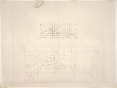 Estudos para Duas Figuras Masculinas Clássicas Saltando, 1919-1920. de John Singer Sargent