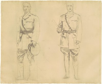 Estudos dos generais Plumer e Haig para oficiais generais da Primeira Guerra Mundial [reto], 1920-1922. de John Singer Sargent