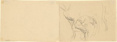 Estudo para "Ferrar os Cavalos do Calvário na Frente" [verso] de John Singer Sargent