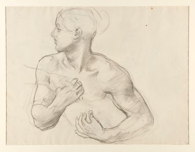 Estudo de Clytemnestra para Orestes Perseguido pelas Fúrias, mural, escadaria, Museu de Belas Artes, Boston de John Singer Sargent