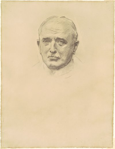 Estudo do Marechal de Campo John French para Oficiais Gerais da Primeira Guerra Mundial, 1920-1922. de John Singer Sargent