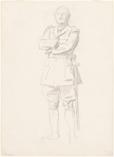 Estudo do General Louis Botha para Oficiais Gerais da Primeira Guerra Mundial, 1920-1922. de John Singer Sargent