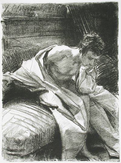 Estudo de um jovem sentado, 1895 de John Singer Sargent