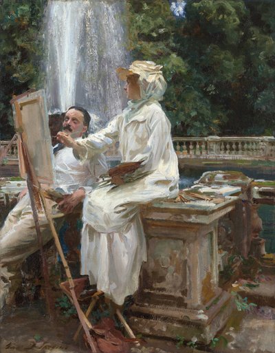 A Fonte, Villa Torlonia, Frascati, Itália de John Singer Sargent