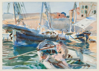 Descarregamento de gesso, c.1905 (wc no papel) de John Singer Sargent