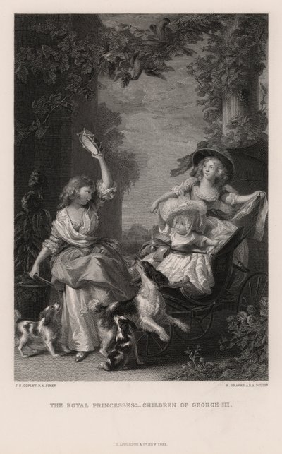 As princesas reais: Filhos de Jorge III (gravura) de John Singleton (after) Copley