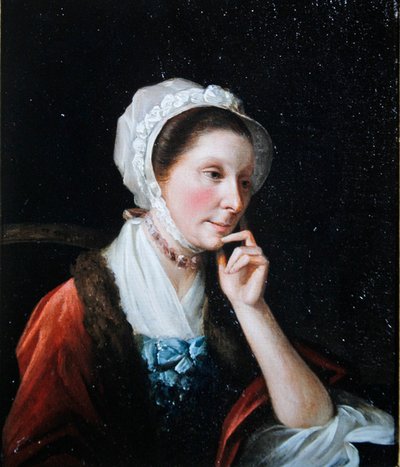 Retrato de uma senhora (óleo sobre painel) de John Singleton (attr. to) Copley