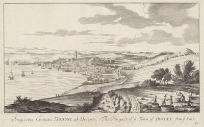 Uma foto de Dundee, Angus, Escócia, desenhada em 1693 de John Slezer