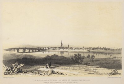 Vista de Glasgow durante o reinado de Carlos II de John Slezer