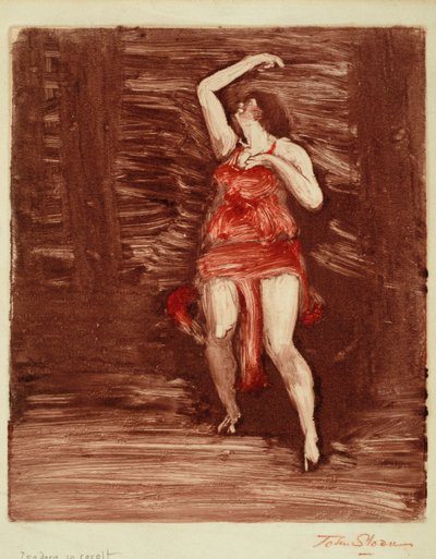 Isadora in Revolt, c.1915 (monotipo em papel) de John French Sloan