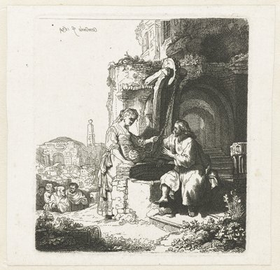 Cristo e a mulher de Samaria entre ruínas de John Smith of Chichester