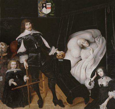 Sir Thomas Aston (1600-45) no leito de morte da sua mulher de John Souch