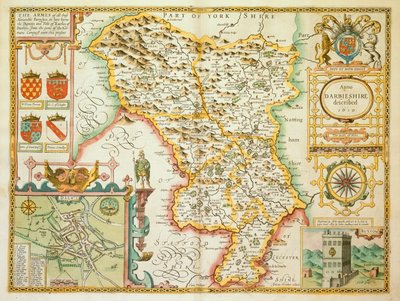 Um mapa do condado de Derbyshire, do 