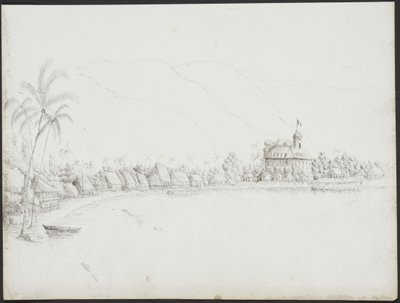 Vista do porto de Papeete, novembro de 1845 de John Speer