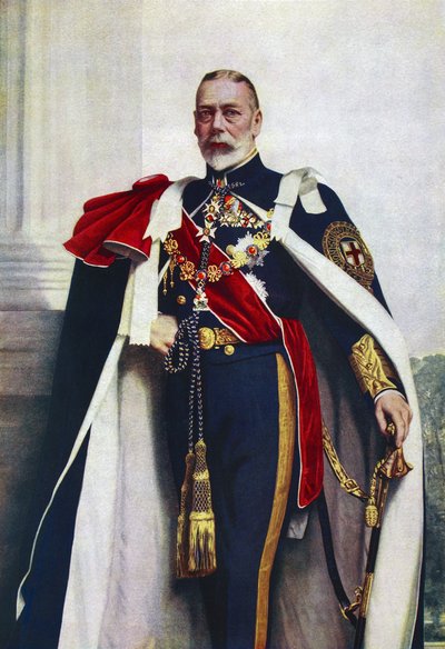 Retrato de Jorge V, Soberano da Ordem da Jarreteira de John St. Helier (after) Lander