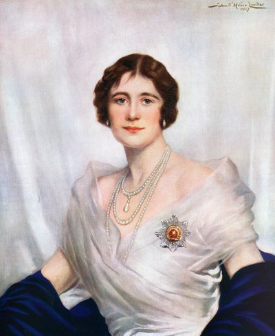 Retrato de Coroação da Rainha Isabel, a Rainha Mãe em 1937 de John St. Helier Lander