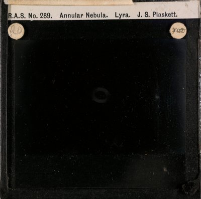 Lâmina de vidro astronómica de Nebulosa Anular em Lyra (negativo de vidro) de John Stanley Plaskett