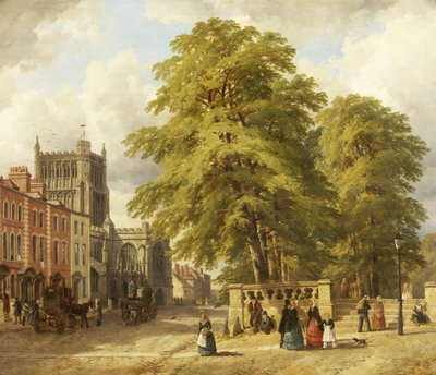 Vista do College Green (óleo sobre tela) de John Syer