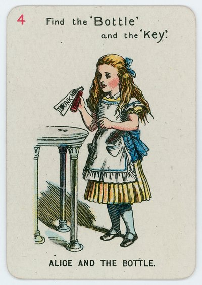 Alice e a garrafa de John Tenniel