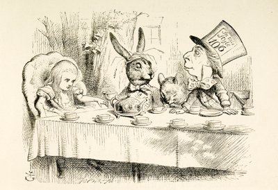 Alice na festa do chá do Chapeleiro Maluco. de John Tenniel