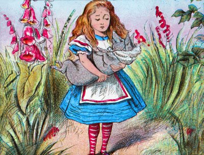 Alice segurando um porco nos braços., C1910. de John Tenniel