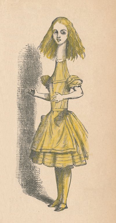 Alice com um pescoço longo, 1889 de John Tenniel
