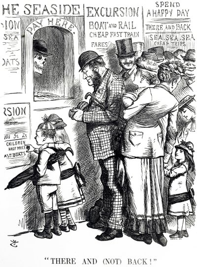 Comentário sobre a freqüência de acidentes em trens de excursão superlotados de John Tenniel