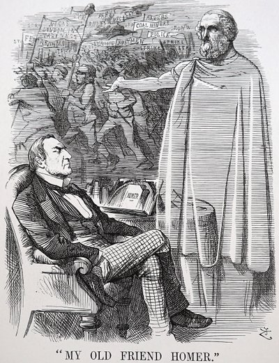 O velho amigo de Gladstone, Homer. de John Tenniel