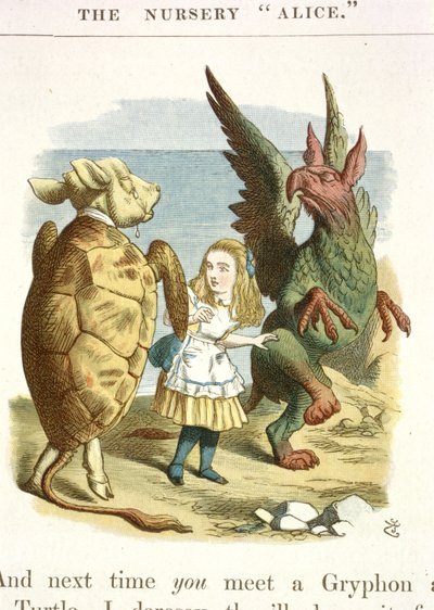 Tartaruga Falsa e Grifo de John Tenniel