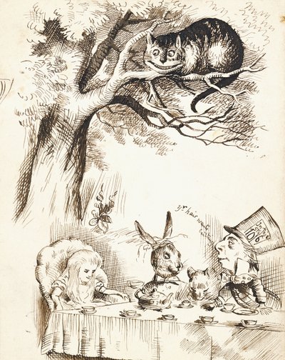 Cena da festa do chá do Chapeleiro Maluco, c.1865 de John Tenniel