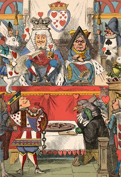 O rei e a rainha de copas no tribunal, 1889 de John Tenniel