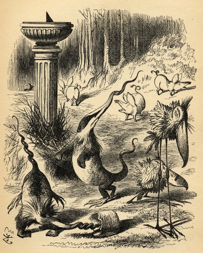 Os Slithy Toves. Ilustração de Sir John Tenniel de John Tenniel