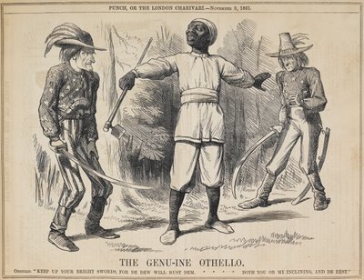 O "Genu-ine Othello". Vindo entre os Presidentes Lincoln e Davis, uma mão de campo negra assume o carácter de Othello. Ele pede às duas forças em confronto que embainhem as suas armas, falando linhas desenhadas a partir de duas passagens separadas no Acto  de John Tenniel