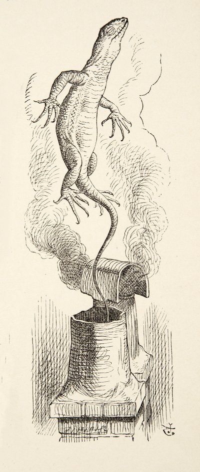 Lá vai Bill !, de Alices Adventures in Wonderland por Lewis Carroll (1832 - 98), pub. 1891 de John Tenniel