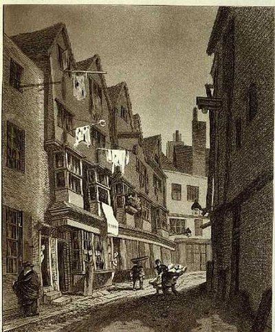 "Vista da Extremidade Sul da Pista dos Ladrões (dos últimos anos chamada Bow Street)...", desenho 1807, gravado por W.M. Fellows, pub. 1807 (gravura) de John Thomas (after) Smith