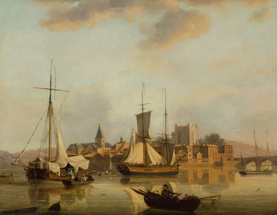 Uma vista de Rochester com frete (óleo no painel) de John Thomas Serres