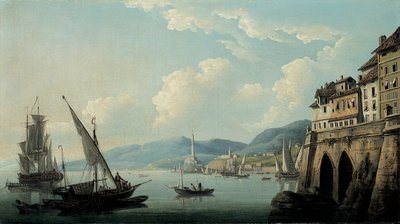 A costa de Gênova, com o farol de John Thomas Serres