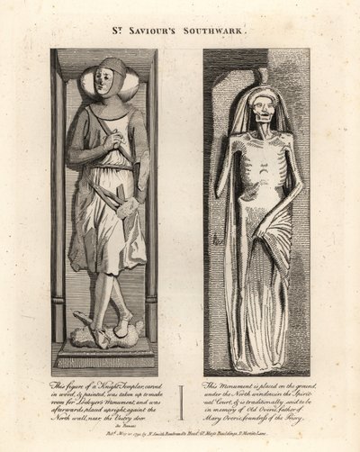 Efígies de Grave em St. Saviours Southwark de John Thomas Smith