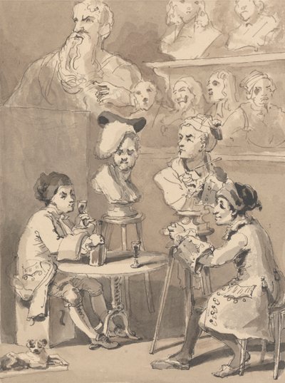 Hogarth sentado ao Roubiliac para o seu busto de John Thomas Smith