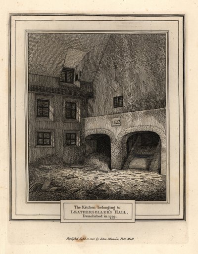 Kitchen of Leathersellers Hall, Londres de John Thomas Smith