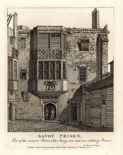 Prisão da Sabóia, parte do antigo Palácio da Sabóia, usada como prisão militar no século XVIII de John Thomas Smith