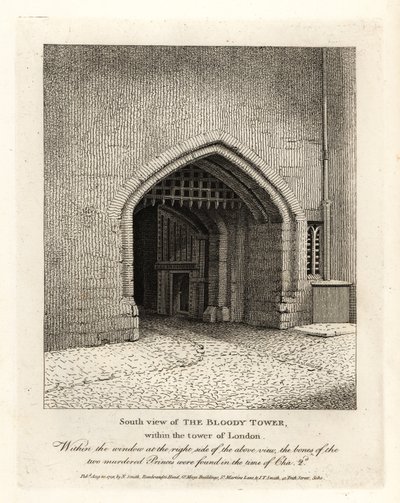 Vista sul da Torre Sangrenta dentro da Torre de Londres de John Thomas Smith