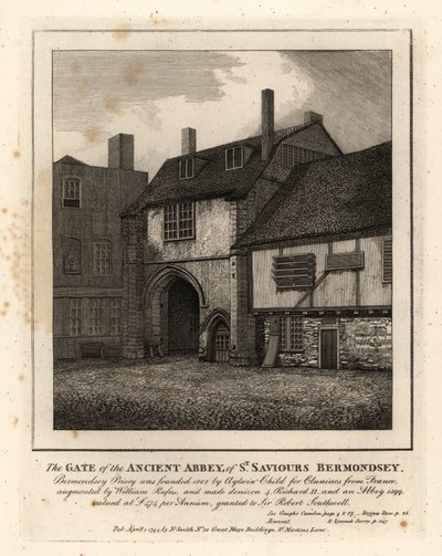 A Porta da Abadia Antiga de São Salvador Bermondsey de John Thomas Smith