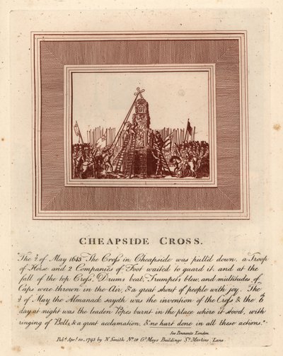 A demolição de Cheapside Cross, 2 de Maio de John Thomas Smith