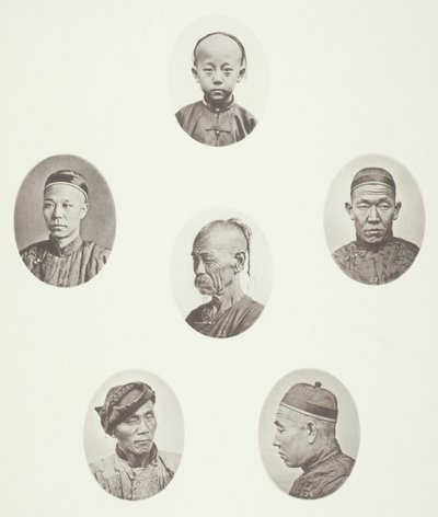 Menino cantonês; comerciante cantonês; Cabeça Masculina Mongol; Uma Cabeça Venerável; Um Trabalhador; Cabeça masculina da Mongólia de John Thomson