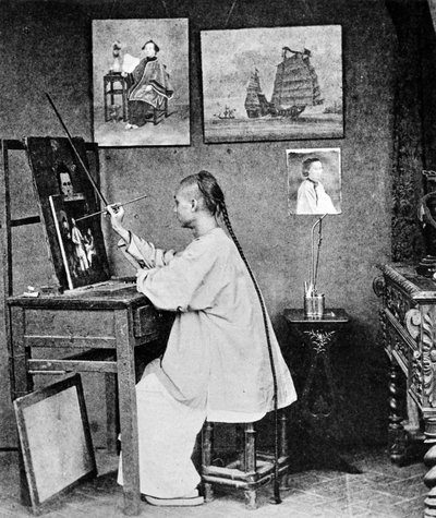 Lumqua, um artista de Hong Kong, c.1870 de John Thomson